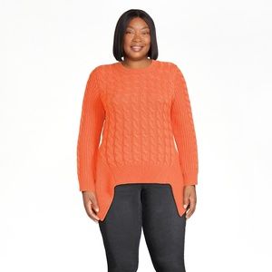NEW Scoop Women's Asymmetrical Sweater ORANGE XL 16/18